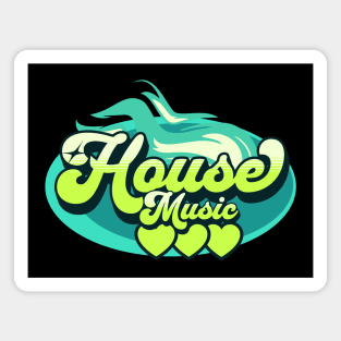 HOUSE MUSIC-House Music Heat (aqua blue/lime) Magnet